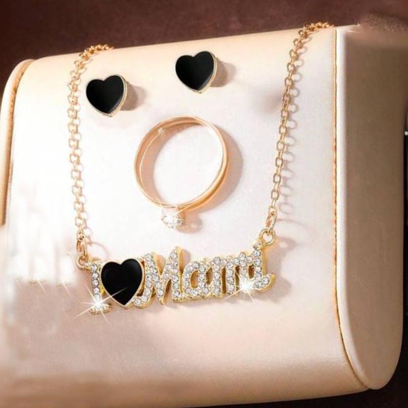 Women's Elegant Mother's Day Letter Red Dripping Pendants
