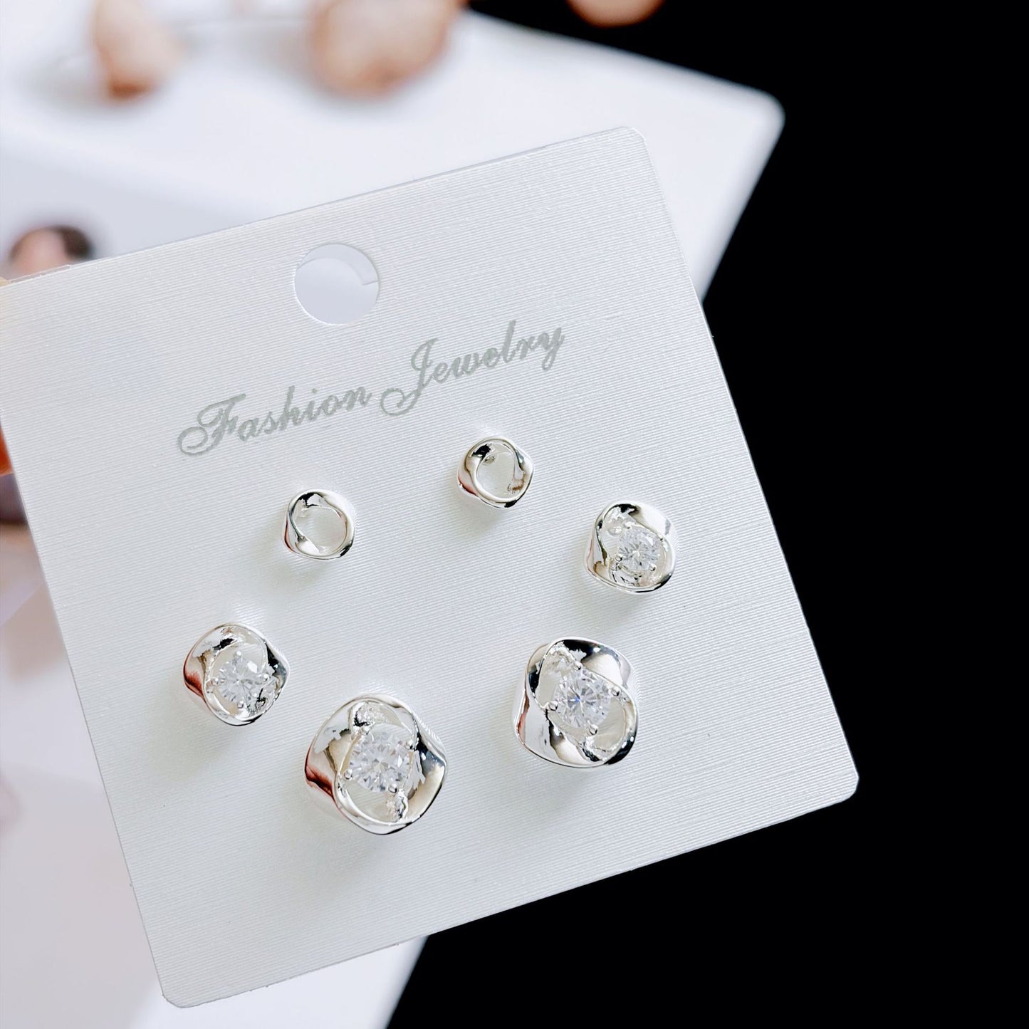Women's Three Pairs Storage Ear High Sense Earrings