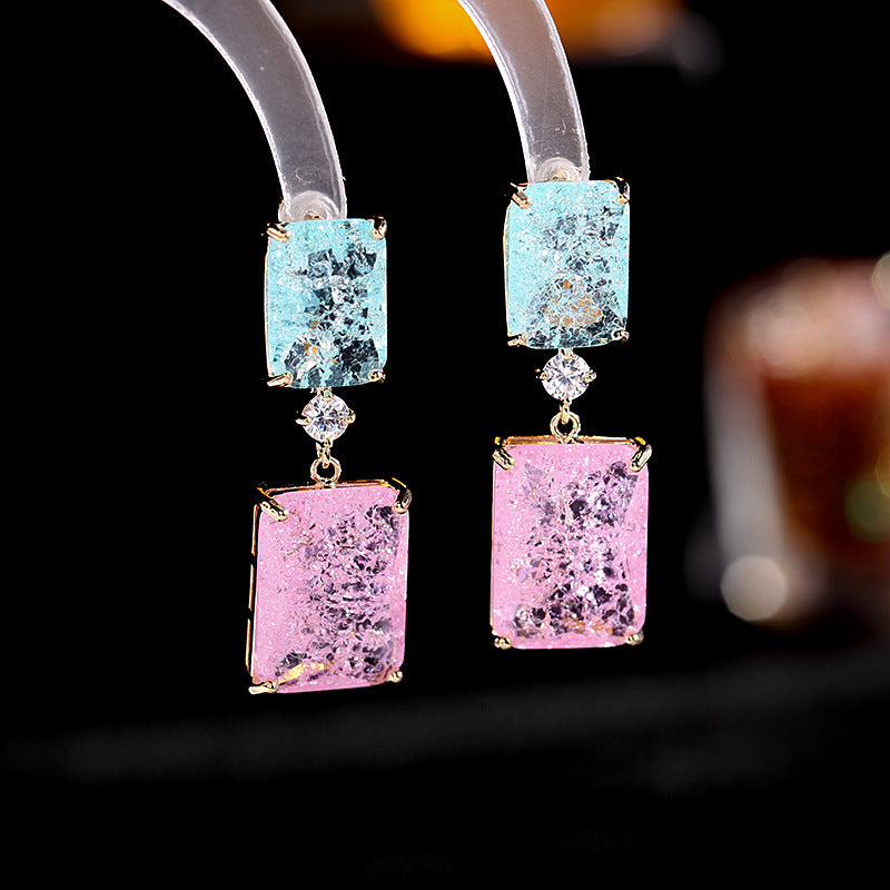 Women's Summer Fresh Temperament Sier Ear Ice Crack Rings