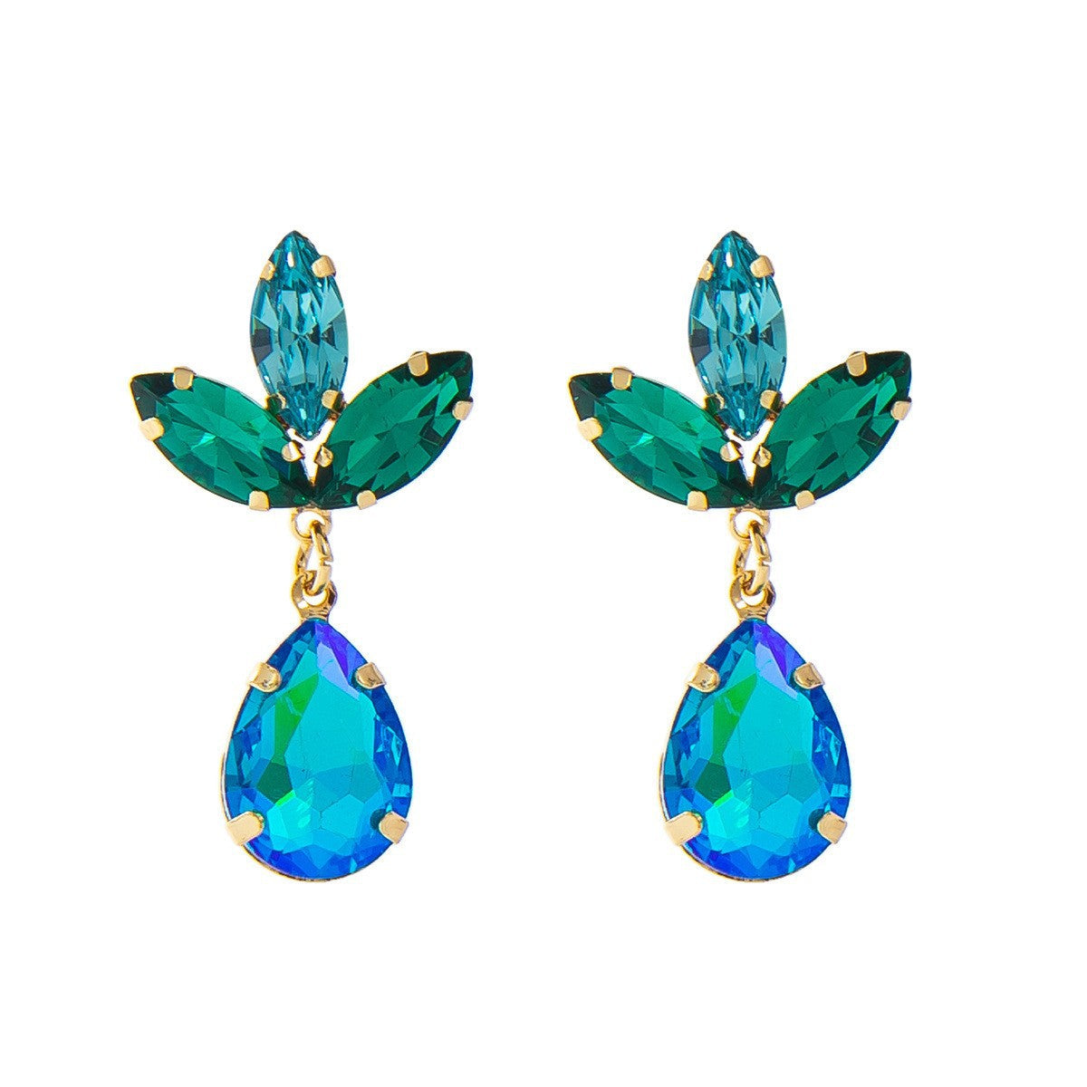 Fashion Personality Drop-shaped Leaf Long Simple Stud Earrings