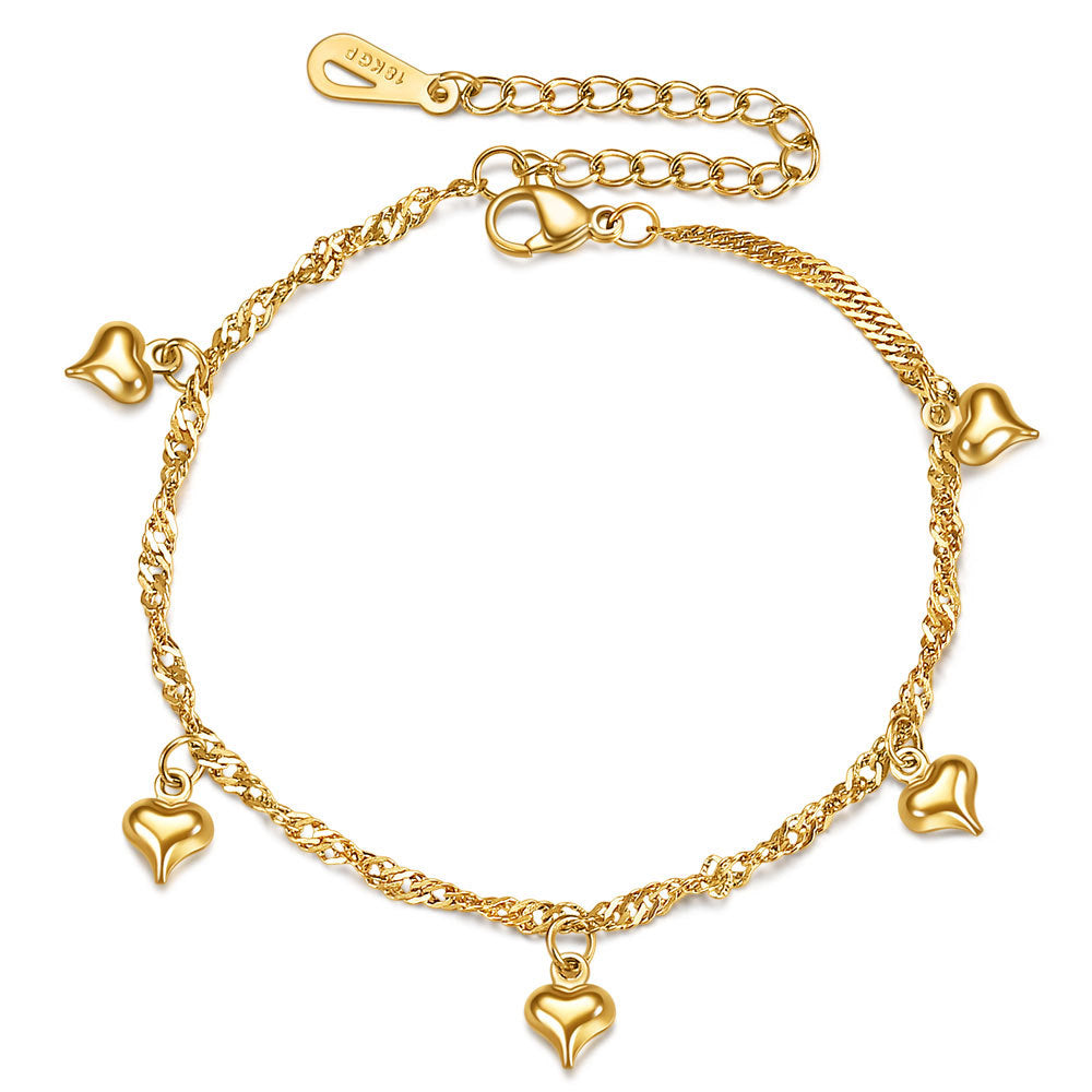 Style Simple Graceful Love Three-dimensional Gold Bracelets