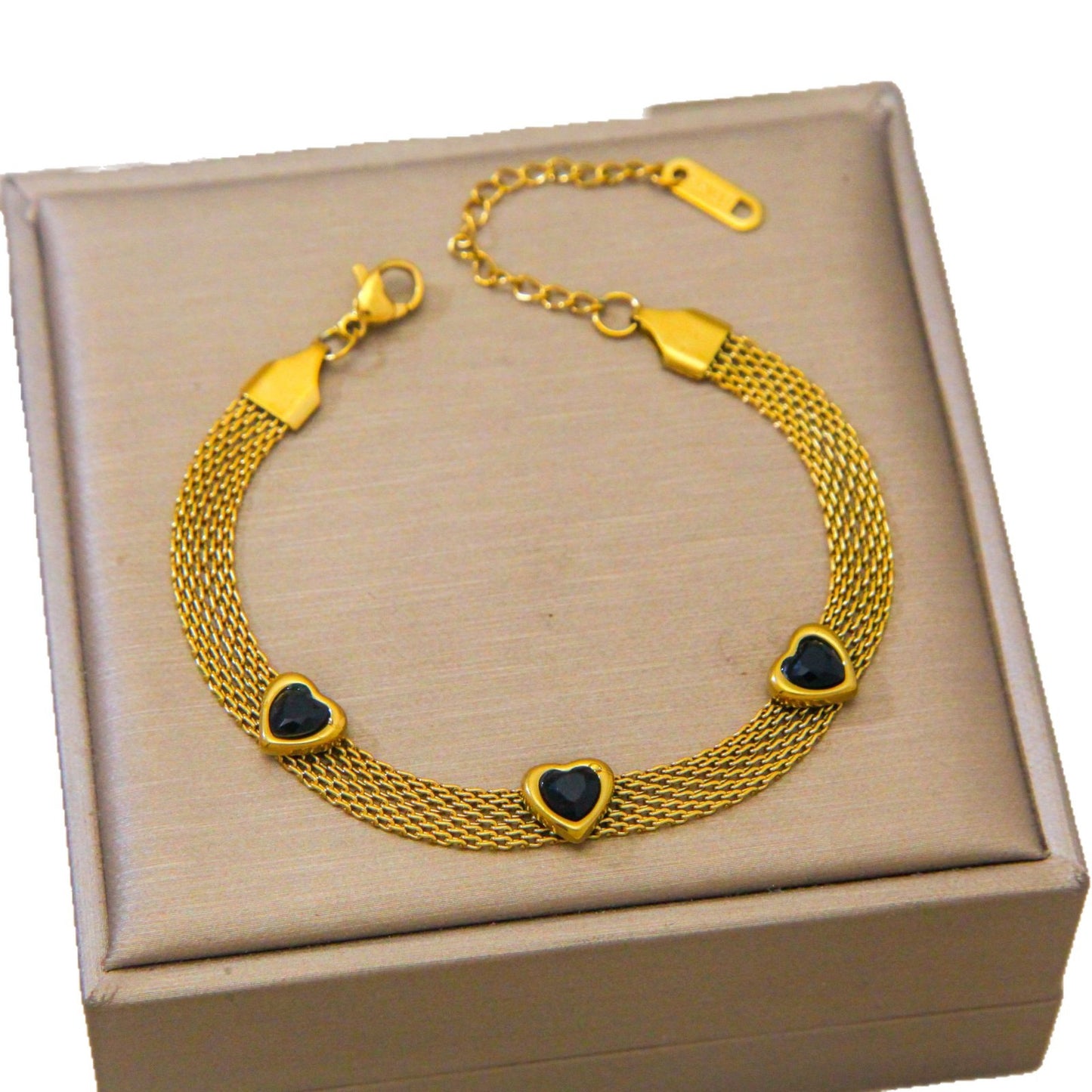Mesh Heart Light Luxury Woven Wire Fashion Bracelet