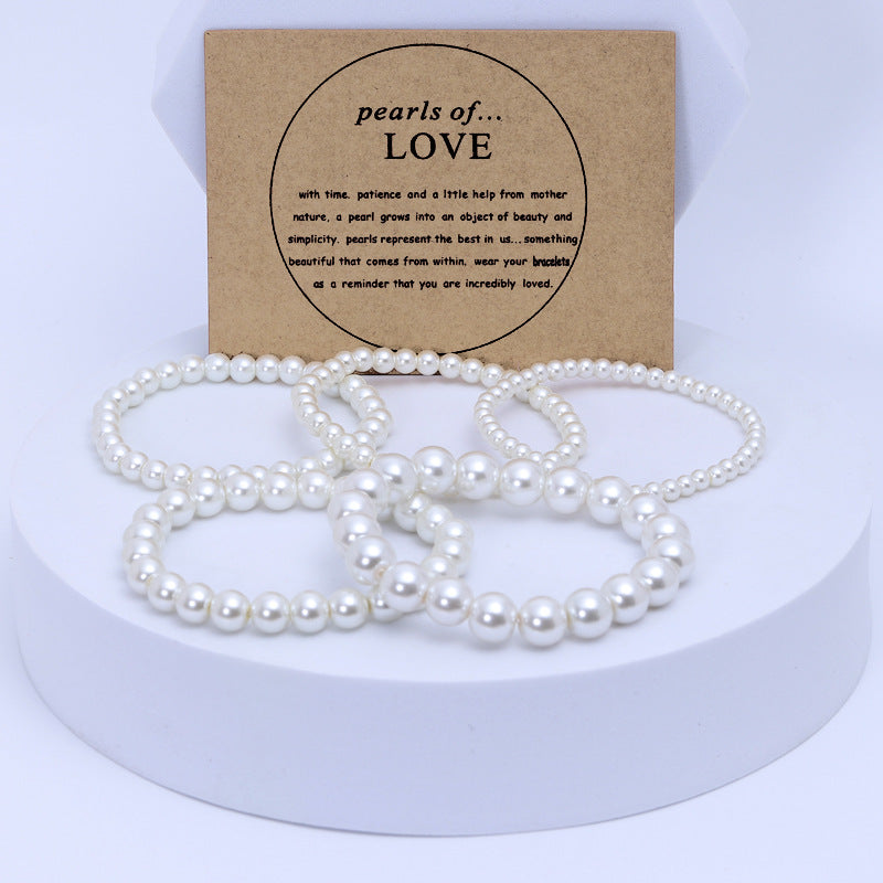 Quality Artificial Glass Pearl Romantic Love Bracelets