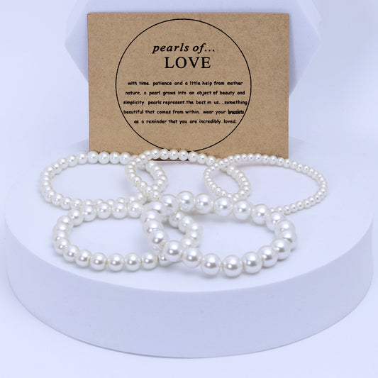 Quality Artificial Glass Pearl Romantic Love Bracelets