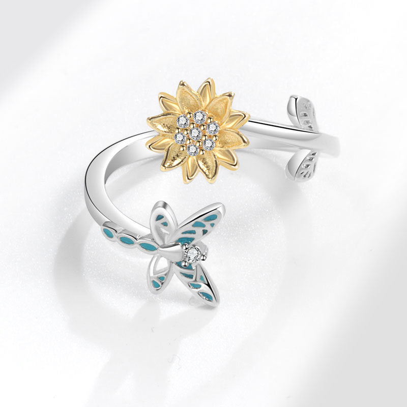 Pretty Casual Sunflower Spinning Fashion Simple Rings