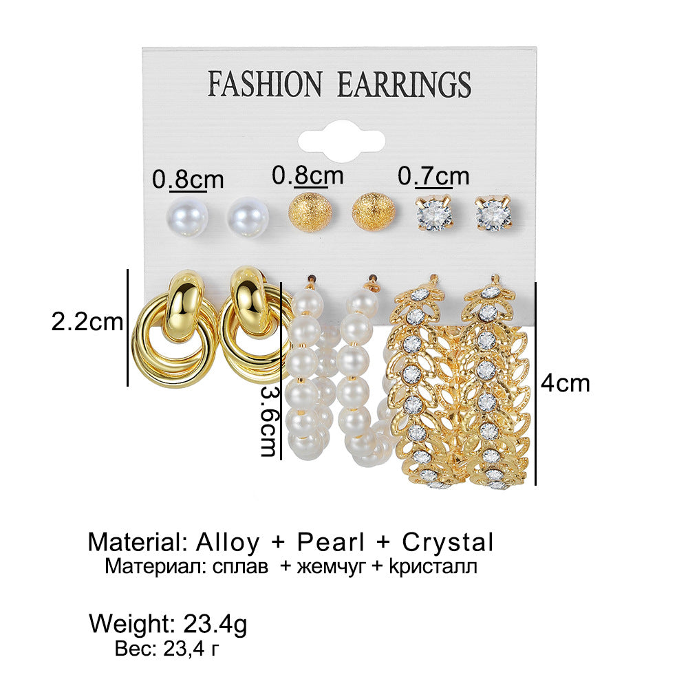 Alloy Ear Square Geometric Set Vintage Earrings