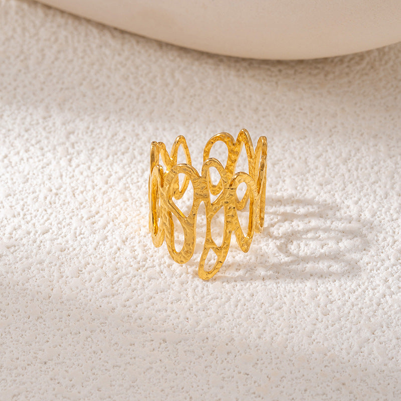 Fashionable Elegant Stainless Steel Leaf Female Style Hip Ring