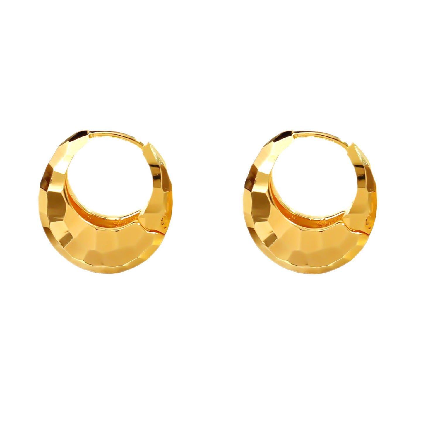 Retro Geometric Shining Cutting Surface Earclip Ear Buckle