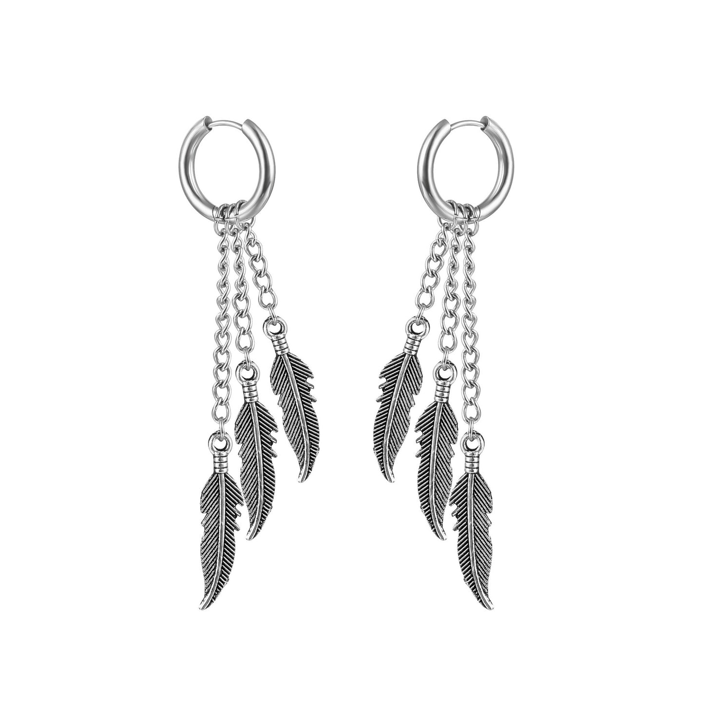 Boucles d'oreilles rondes en acier titane pour hommes, Clip d'oreille de personnalité