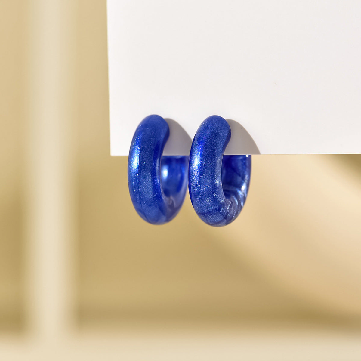 Small Ear Trendy Exquisite Acrylic Candy Color Rubber Effect Paint Rings