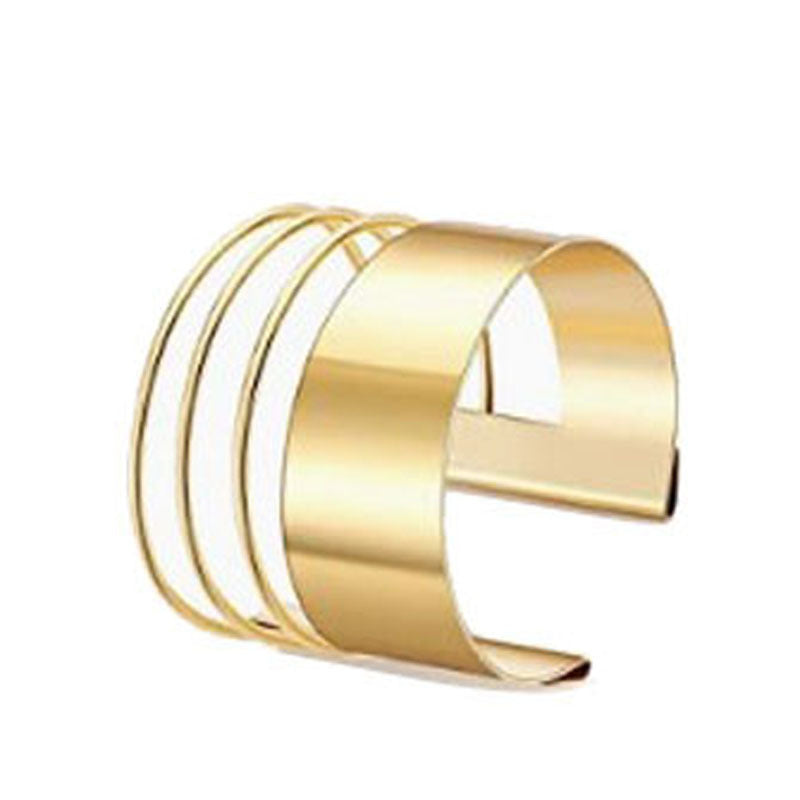Open Metal Geometric Hollow Glossy Pattern Bracelet