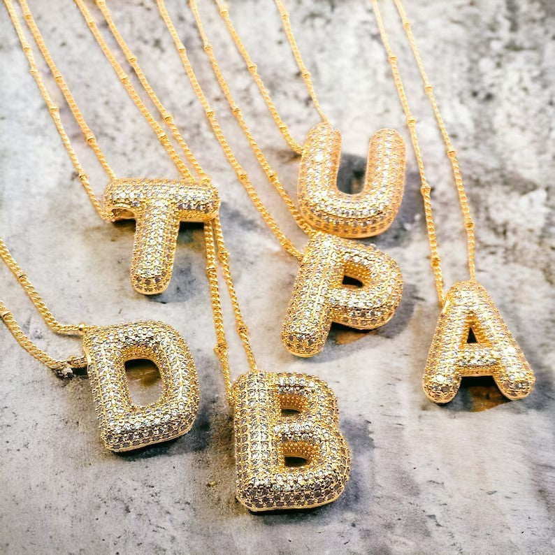 Bubble Balloon Letter English Female Graceful Pendants