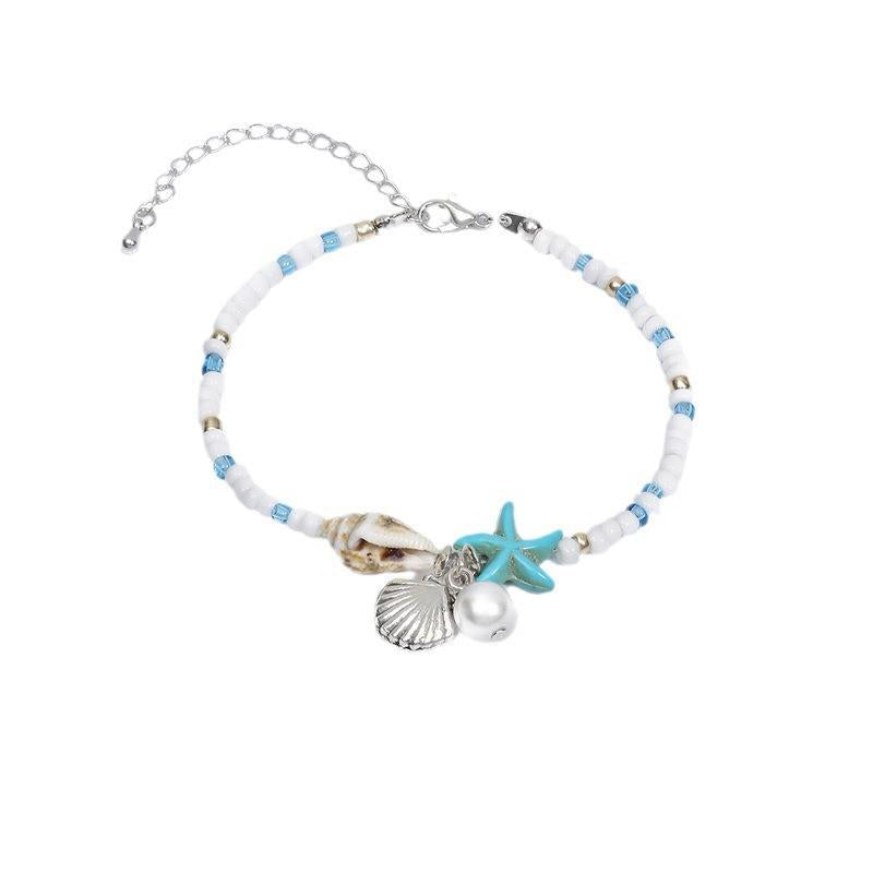 Bohemian Starfish Shell Conch Beads Summer Beach Vacation Bracelet