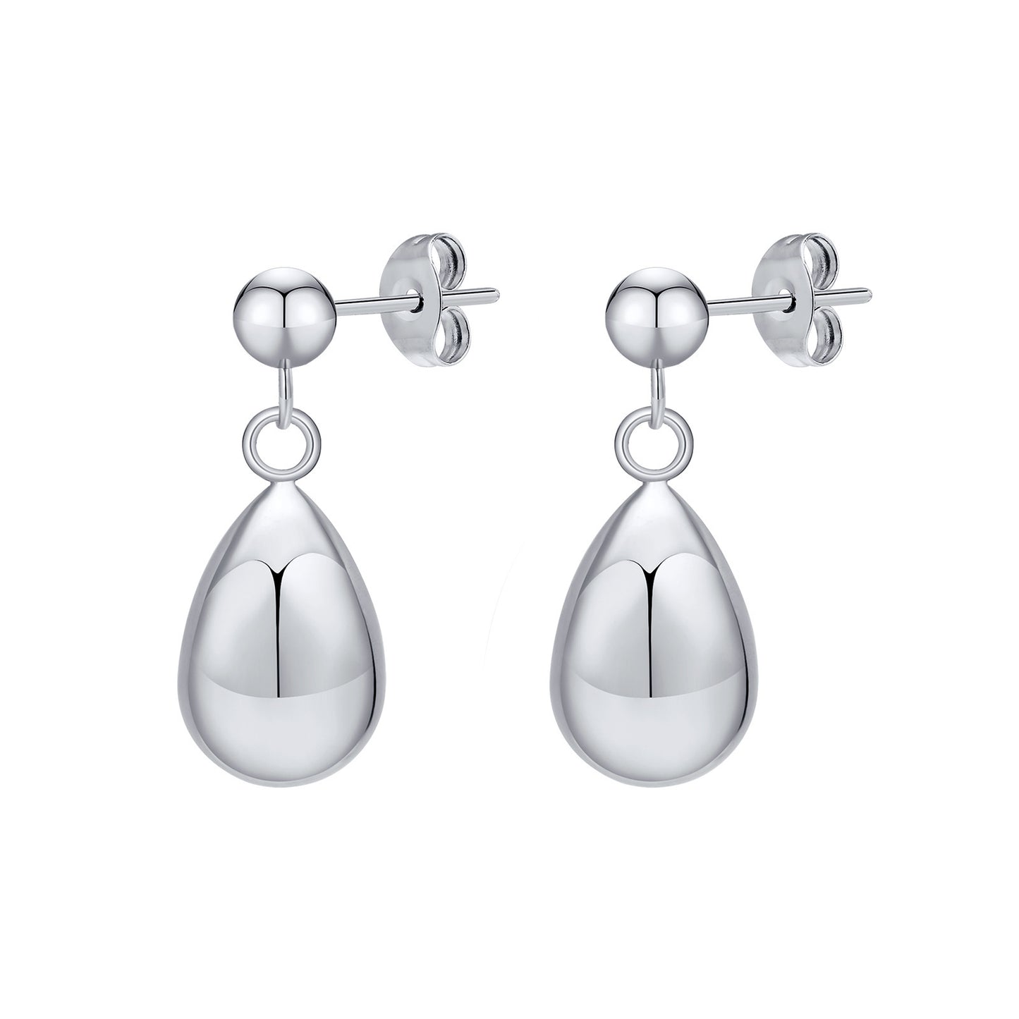 Women's Water Drop Stainless Steel Sier For Personalized Minority Stud Earrings