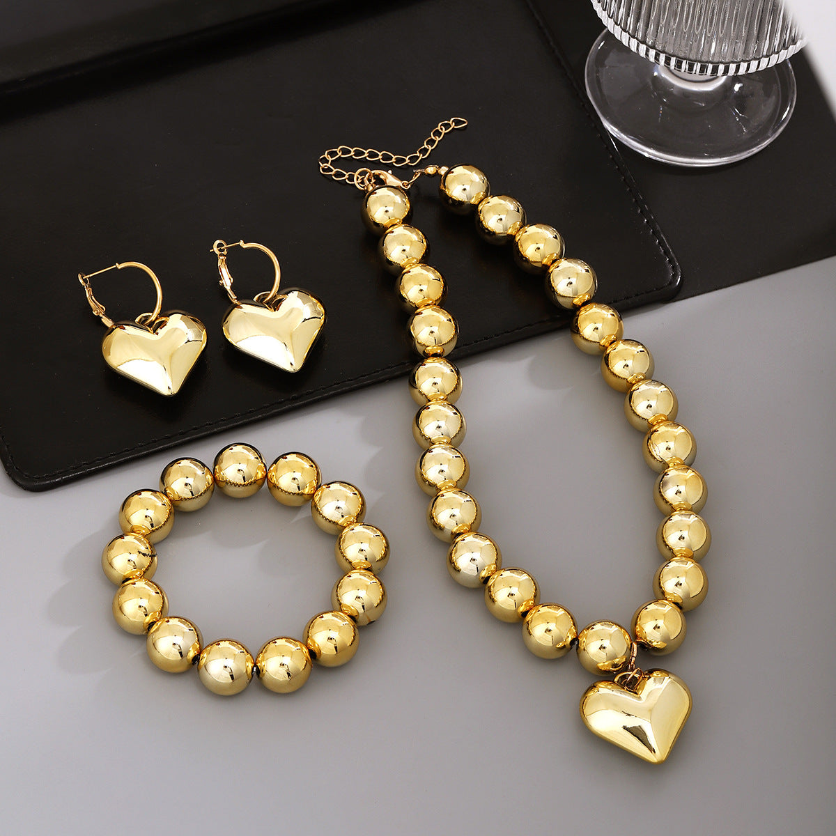 Simplicity Exaggeration Love High-grade Personality Geometry Jewelry Set