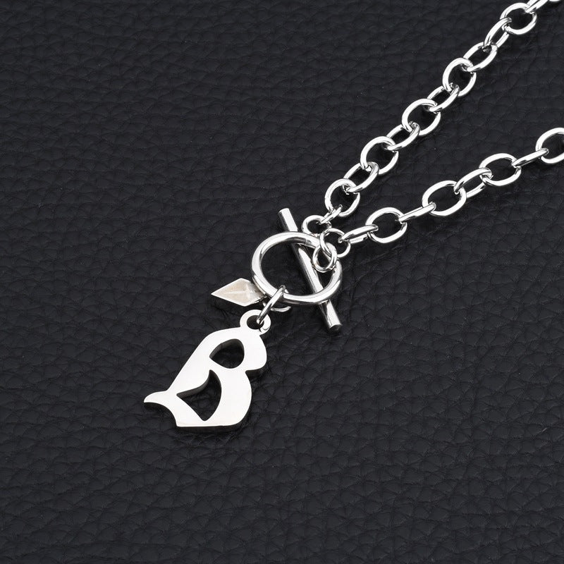 Clavicle Chain English Pendant Titanium Steel Necklaces