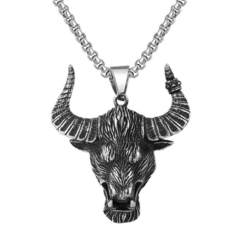 Men's Punk Titanium Steel Skull Personality Retro Domineering Necklace