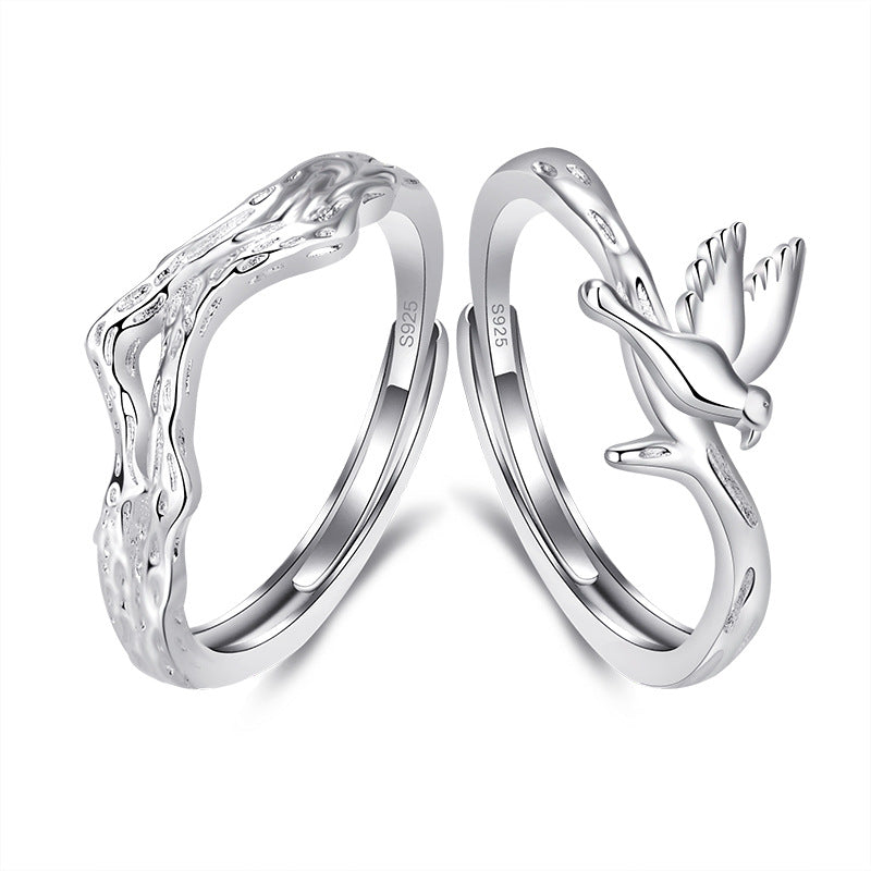 Women's & Men's & Eucalyptus Has Met Locust Bird Couple Pair Of Mori Rings