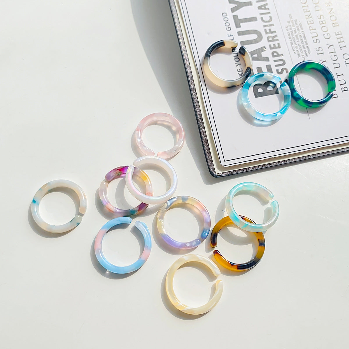 Women's Color Acetate Fashion Accessories Simple Retro Rings