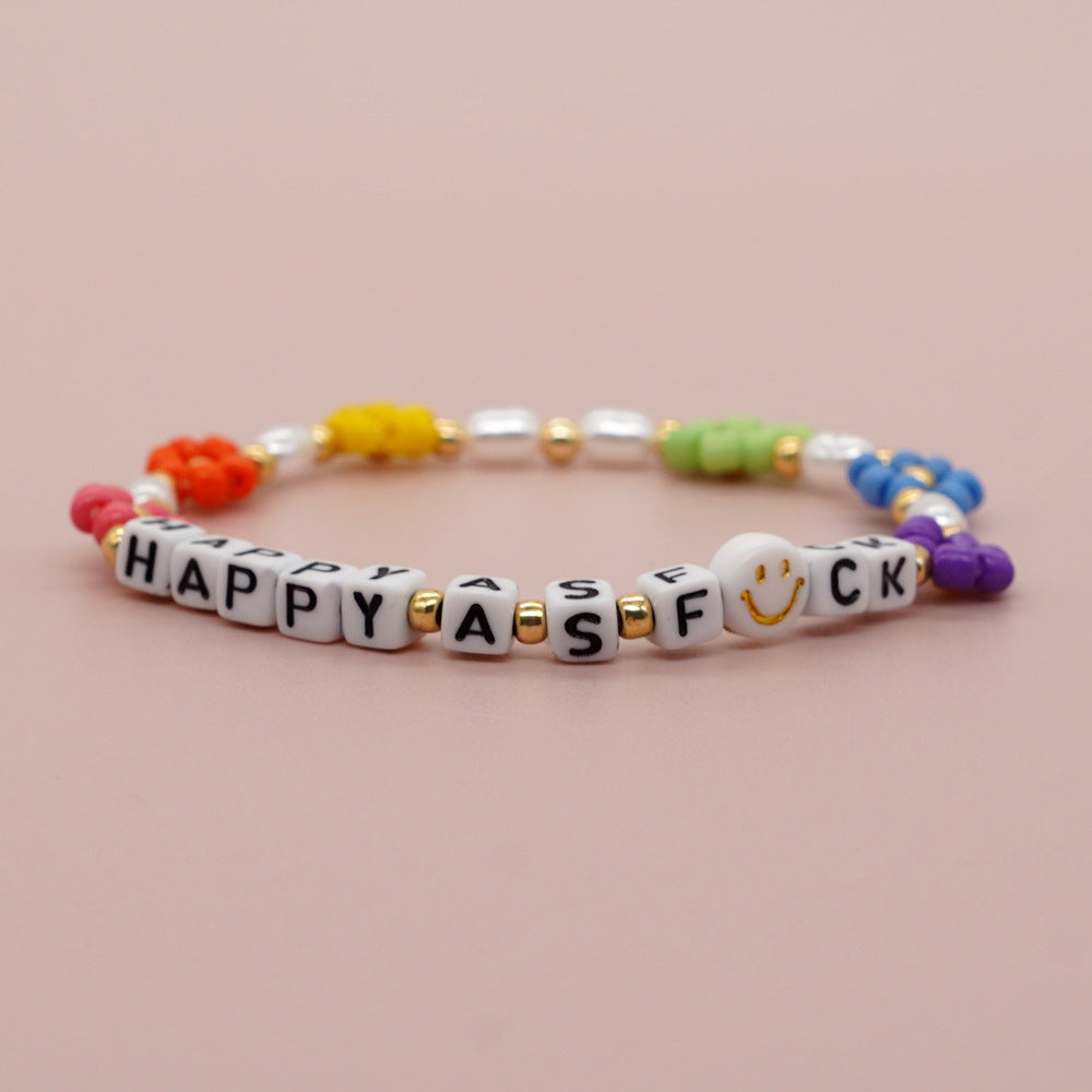 Ethnic Style Square Beads Smiley Face Bracelets