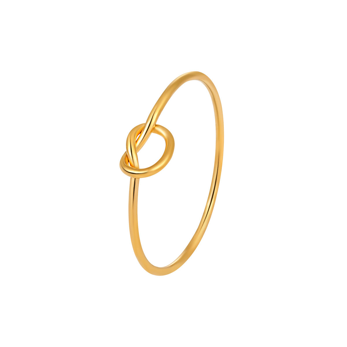 Women's Personality Simple Golden Knotted Fashion Gold-plated Titanium Ring
