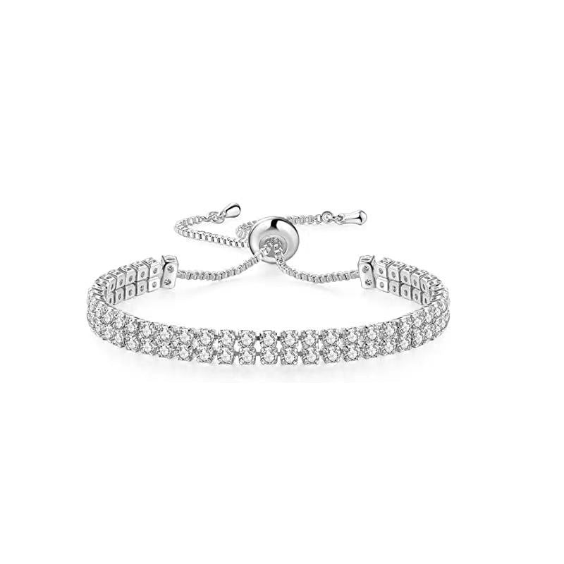 White Suit Zircon Tennis Pull Single Bracelets