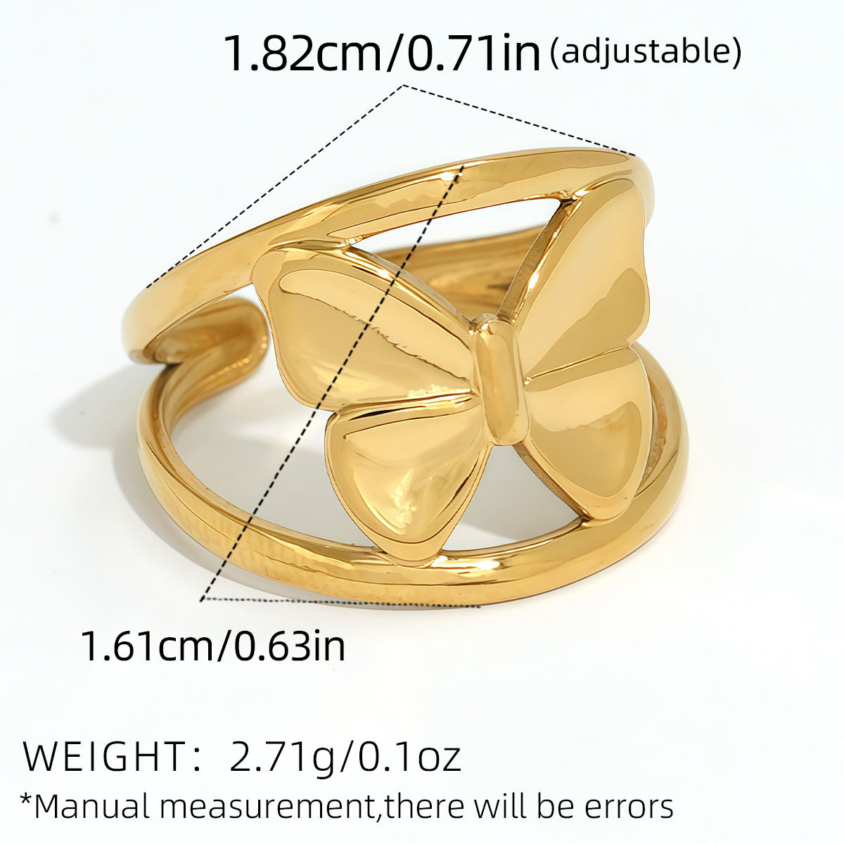 High-grade Light Luxury Packaging Female Design Hollow Butterfly Ring