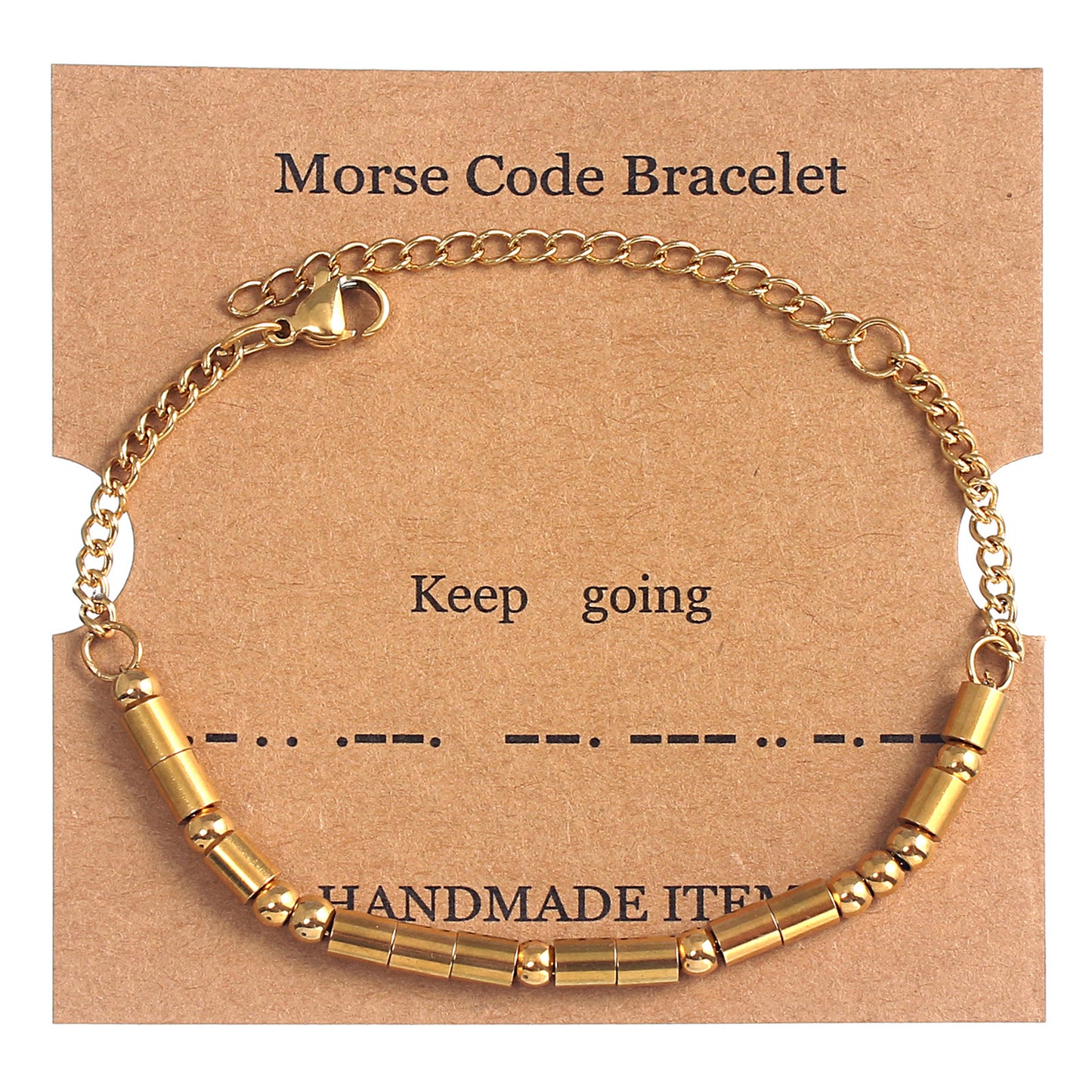 Women's Stainless Steel Gold Moss Password Letter Bracelets