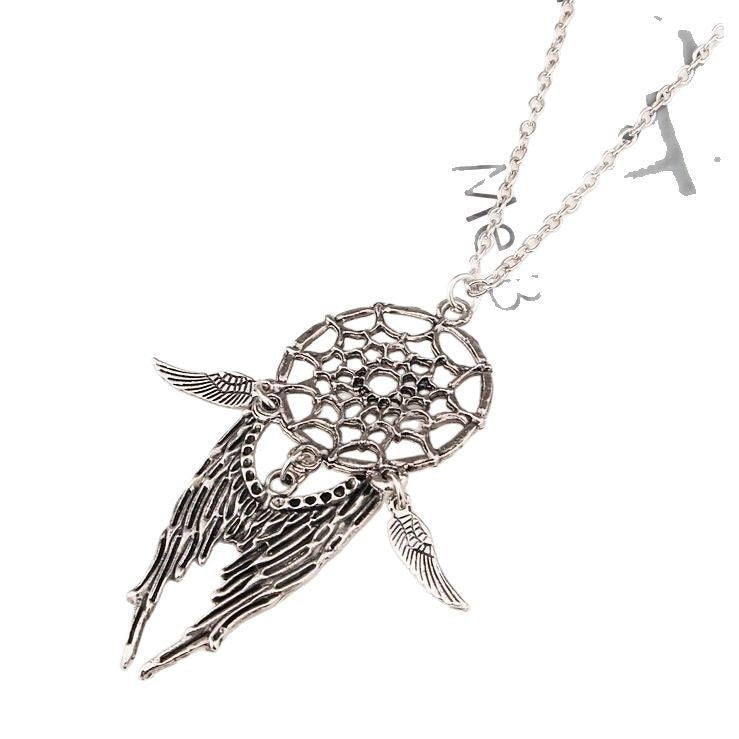 Fashion Vintage Feather Turquoise Clavicle Temperament Necklace