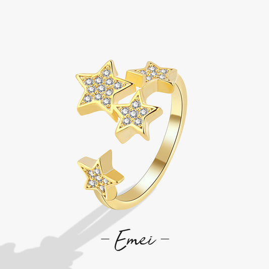 Sweet Full Diamond Starry Sky Opening Rings