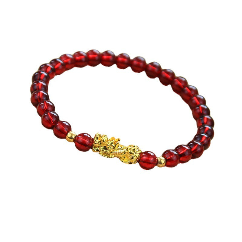 Women's Gold Imitation Golden Pi Garnet Gilt Bracelets