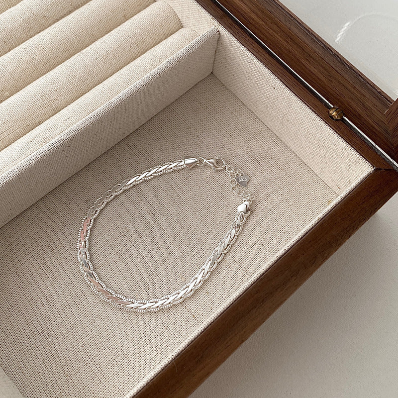 Women's Fine Sterling Sier Woven Twisted String Bracelets