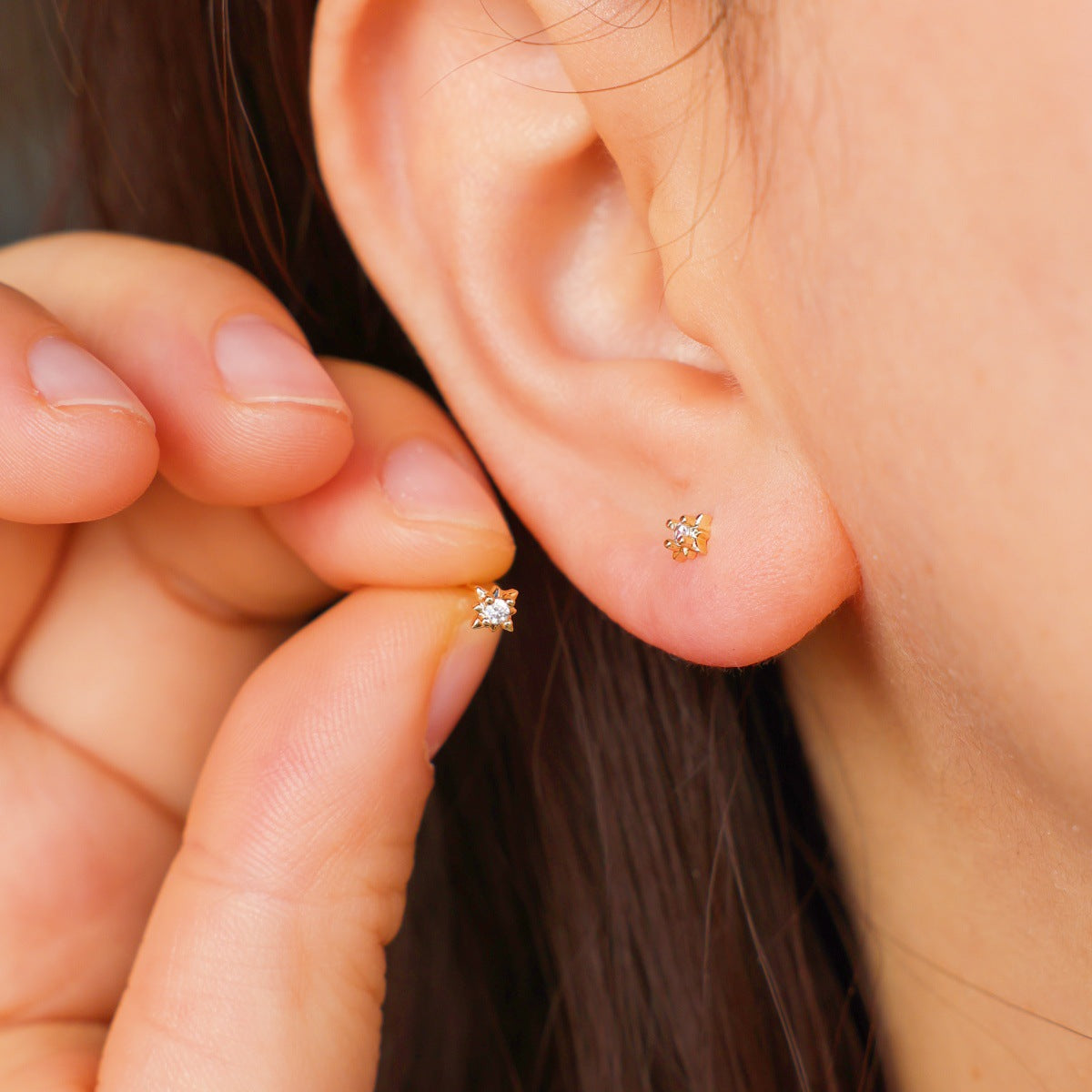 Women's Hexagram Light Luxury Rhinestone Design Daily Commuting Exquisite Stud Earrings