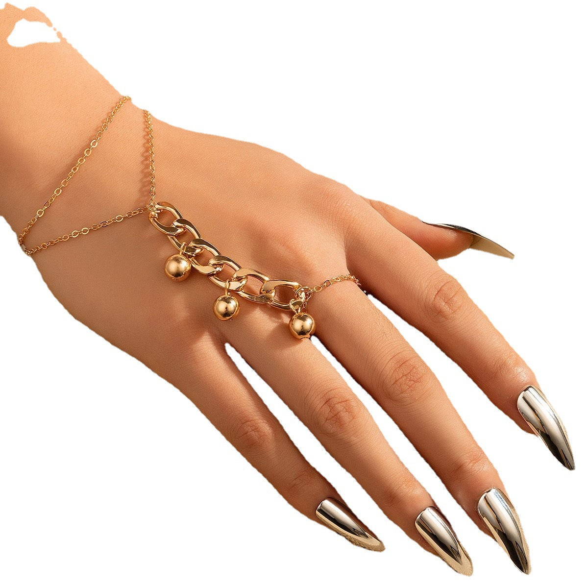 Bohemian Style Round Beads Finger Chain Design Bracelets