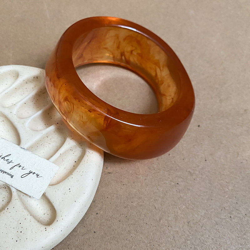 Vacation Style Acrylic Round Open-ended Fresh Sweet Niche Bracelet
