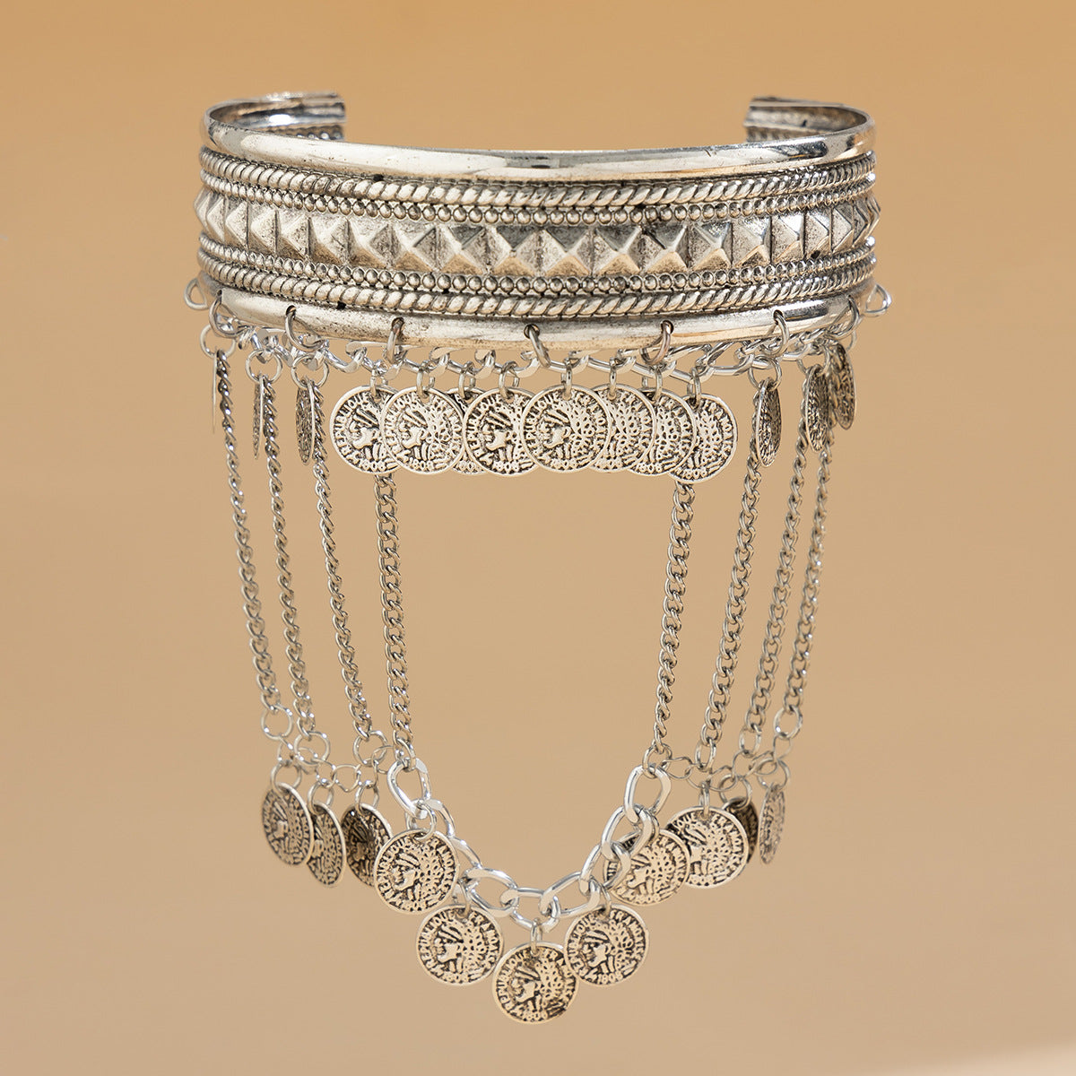 Western Cowboy Style Metal Tassel Arm Bracelets