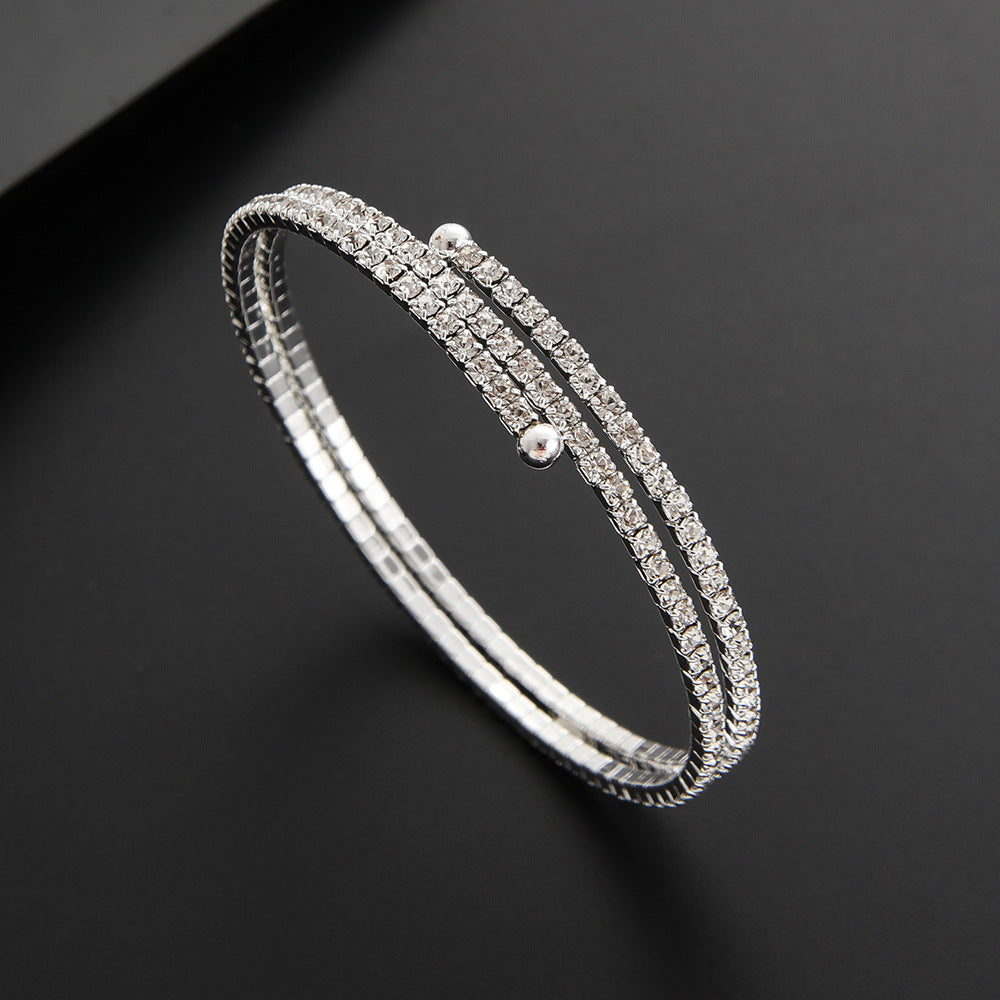 Women's Steel Wire Elastic Fashion Simple Rhinestone Bracelet