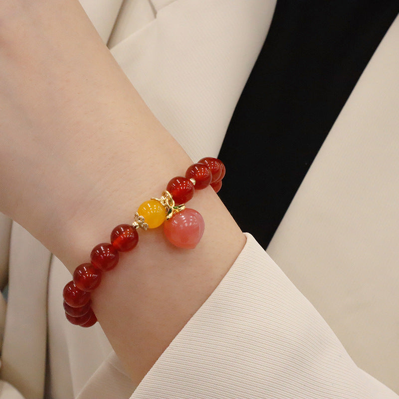 Bracelets de fleurs Bodhi en agate rouge pour femme, calcédoine