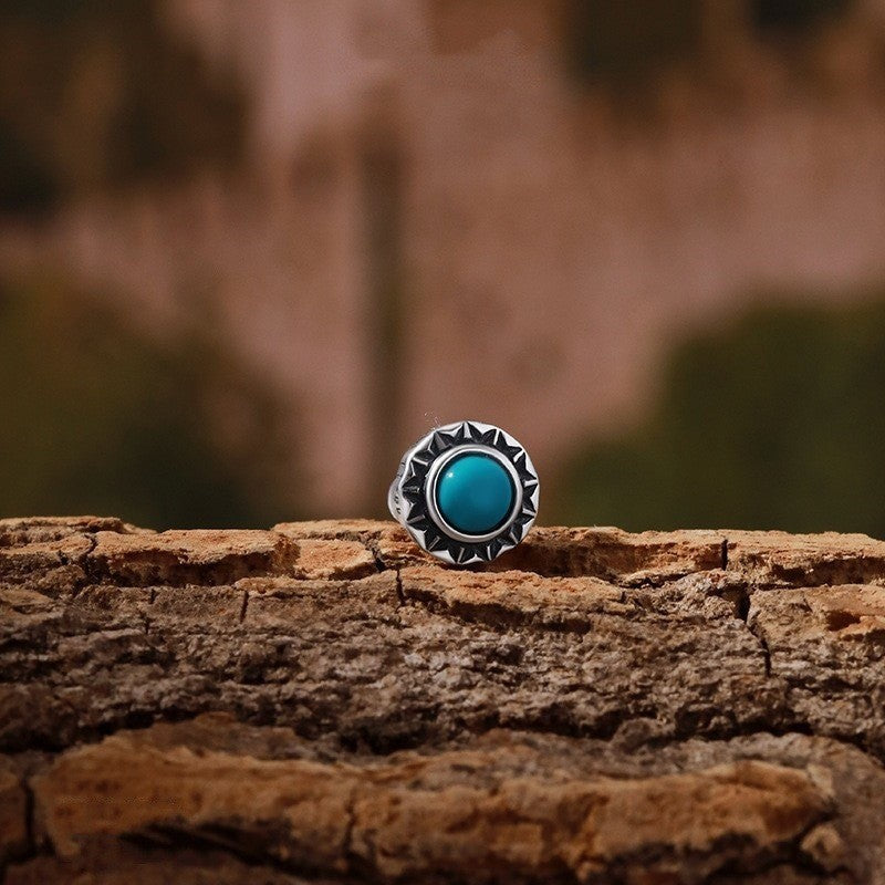 Men's Round Green Threaded Single Temperament Sleeping No Need To Take Rings