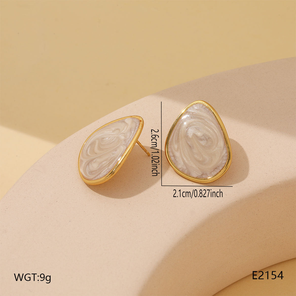 Colorful Geometric Water Drop Light Luxury Design Stud Earrings