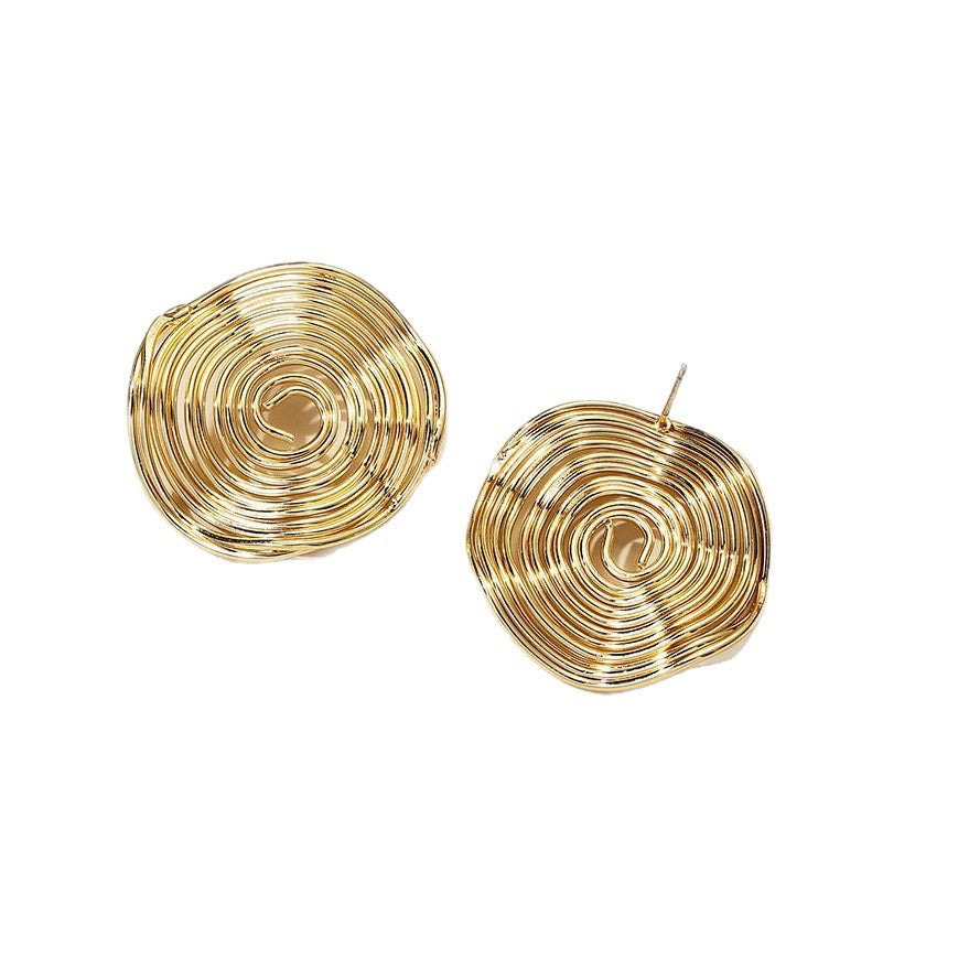 Personality Affordable Luxury Fashion Design Versatile Advanced Round Thread Earrings