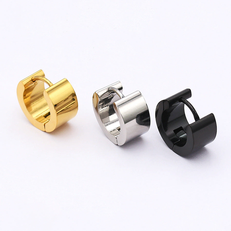 Men's Ear Clip Fine Polished Glossy Stainless Steel Eardrop Female Fashionable Earrings