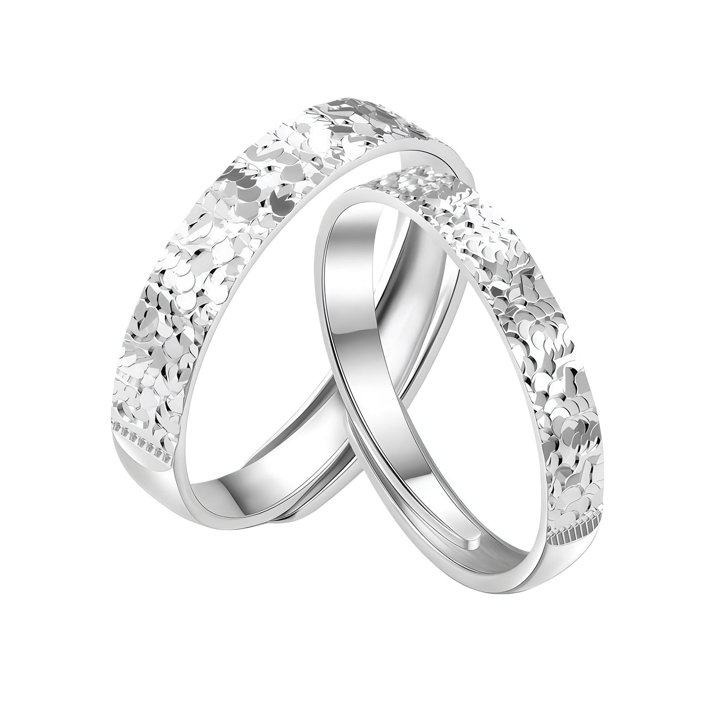 Women's & Men's Gold Plated Couple Pair Of Open Ring