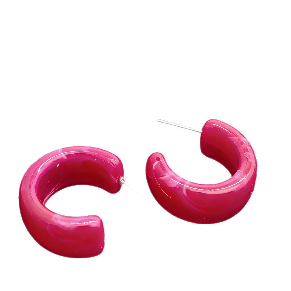 Dopamine Color Matching Trendy Female Resin Earrings