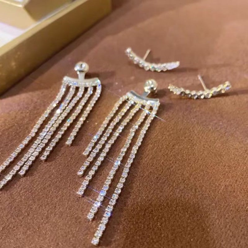 Light Luxury Full Diamond Super Flash More Earrings