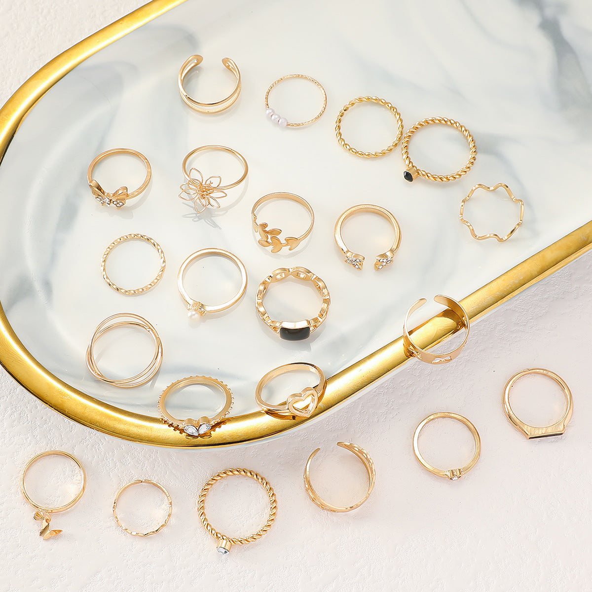 Women's Fashion Vintage Punk Style Geometric Hollow Rings