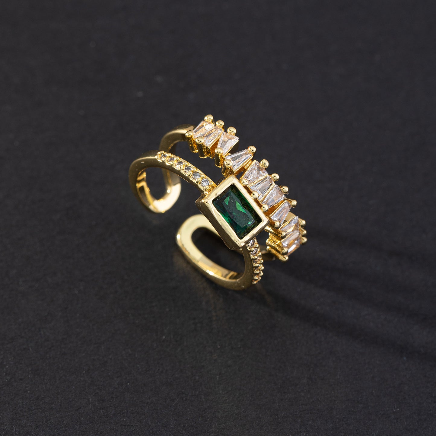 Grandmother Green Gemstone Zircon Eye Snake Rings