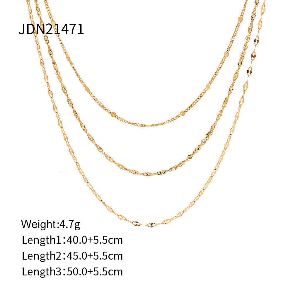 Women's Gold-plated Fashionable Titanium Steel No Fading Necklaces