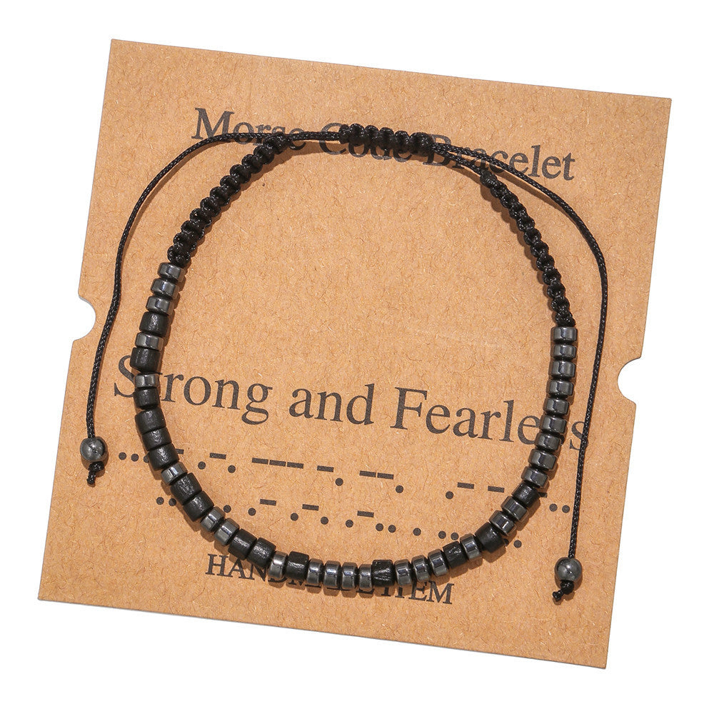 Creative Black Iron Stone Beaded Hand-woven Bracelets