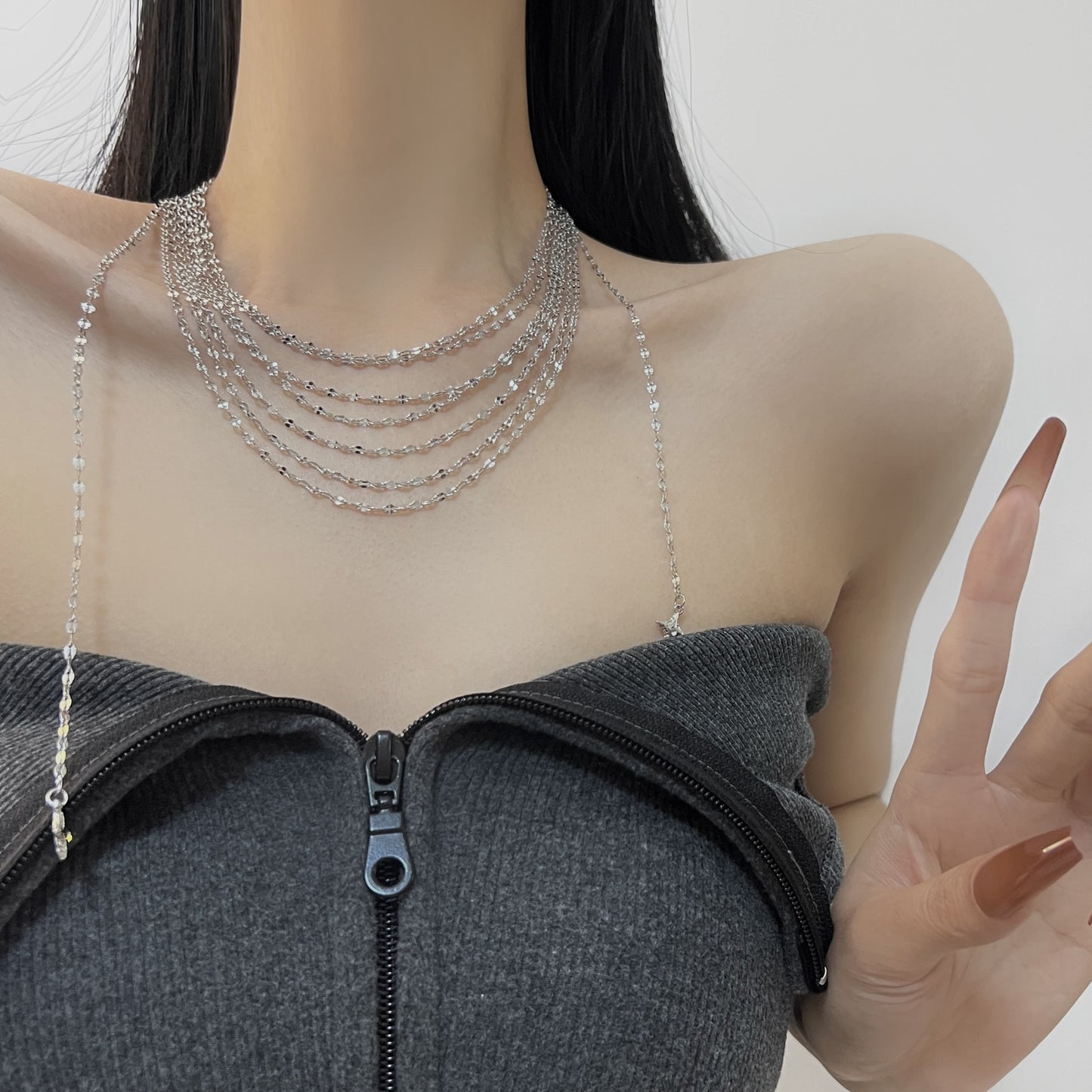 Women's Sparkling Chain High-grade Sweater Niche Design Necklaces